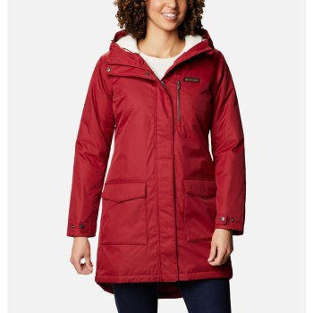 Columbia Ženske Jakne - Mountain City Long Crvene | BCAI-85271